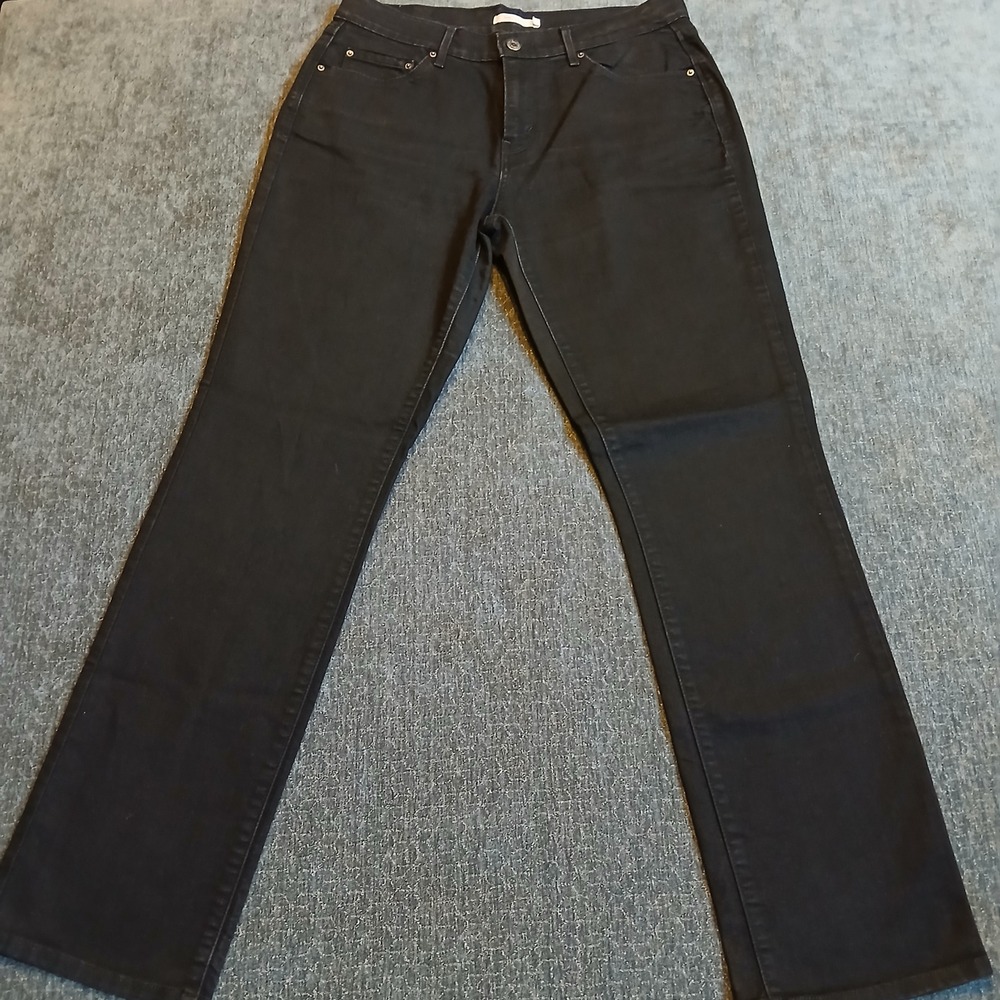 Levis 505 Straight Leg Jeans Black Denim Womens Size 10M W30 L32 NWOT
